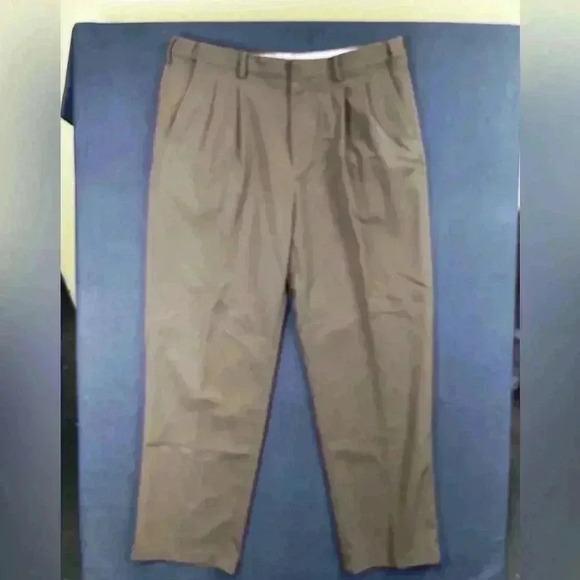 LL Bean Stretch Dress Pants Mens 38/32 khaki Comfy comfort waist (0312) - Picture 1 of 8
